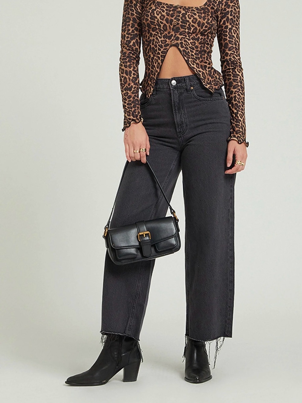 PacSun Black High-Rise Wide Leg Jeans